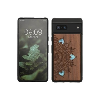 Pouzdro kwmobile Dřevěné Google Pixel 7 tmavě hnědé