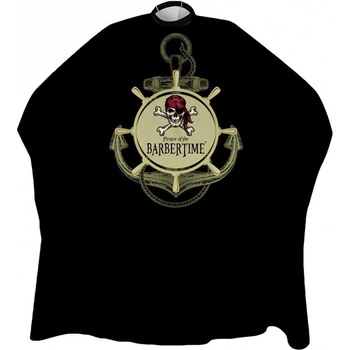 Barbertime Crystal Barber Cape Ruddered čierny