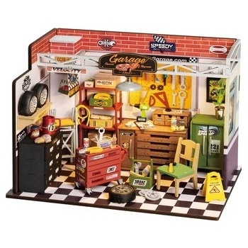 ROBOTIME Rolife DIY 3D dřevěné puzzle Garáž s LED osvětlením 157 ks