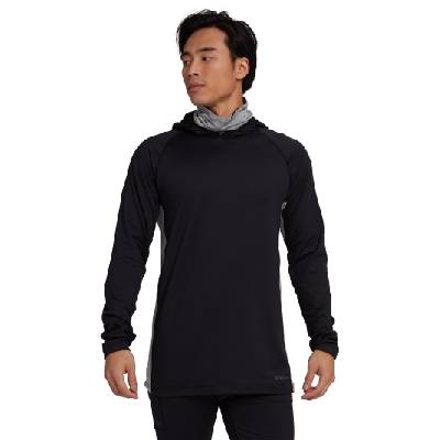 Pánské Termo Burton Midweight X Base Layer Long Neck Hoodie True Black / Gray Heather Velikost: L