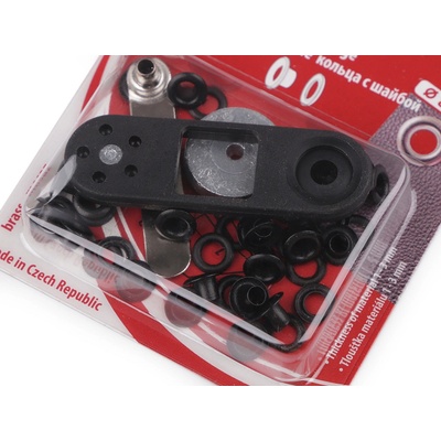 Průchodky s podložkou vnitřní Ø4 mm / vnější Ø8 mm, velké, 5 černý lak