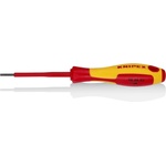 KNIPEX Отвертка шлиц 2.5, VDE 1000V жълто-червена ръкохватка 177мм, - K982025 (K982025)