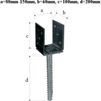 Domax PSRU 60 Pätka stĺpiku 200 x 136 x 4.0mm