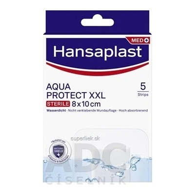 Hansaplast Med Aquaprotect XXl vodotesná náplasť 8 x 10 cm 5 ks