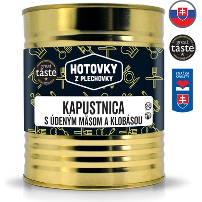 Hotovky z plechovky Kapustnica s údeným mäsom a klobásou 0,8 l