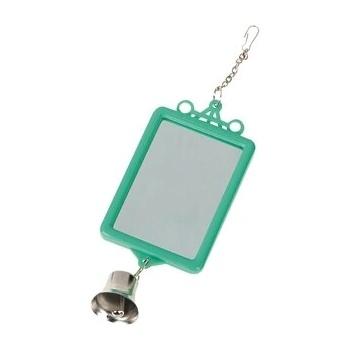 Flamingo - Играчка за папагали - огледалце със звънче, 6х8 см