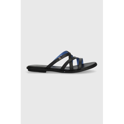 Tommy Hilfiger Кожени чехли Tommy Hilfiger TH STRAP FLAT SANDAL в черно FW0FW08067 (FW0FW08067)