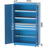 Kocel КОМБИНИРАН ШКАФ С 3 ЧЕКМЕДЖЕТА И 2 cnc ПЛЪЗГАЩИ РАФТА kocel - 2170 (2170)