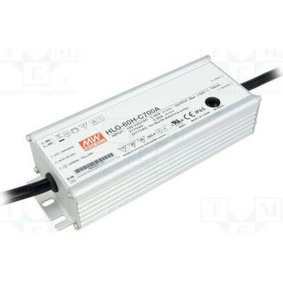 MEAN WELL HLG-60H-C700A Napájecí zdroj: spínaný; LED; 70W; 50÷100VDC; 420÷700mA; 90÷305VAC