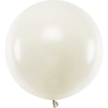 Party Deco Голям Латексов Балон, Пастел, Светъл Крем, 60см