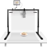 Neewer Overhead Camera Mount for Top-Down Shooting, Steel Table Top, Multiple Mounting Platform for Flatlay Photography Light Cooking Drawing Crafts, for Tables≥1m Length ST100 (ST100)