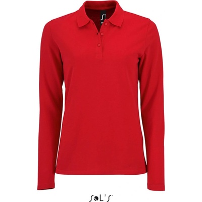 SOL's Collection Polokošile Perfect LSL Women dlouhý rukáv dámské COT-25208300401 Červená