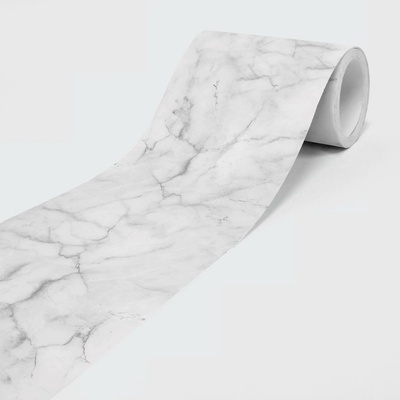 DIMEX | Vliesová samolepicí bordura Bílý mramor SBD-15-022 | 15 cm x 5 m