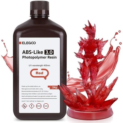 ELEGOO ABS-like Resin V3.0 2KG, červený 50.103.0150