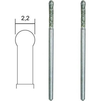 Proxxon 28232 - Tělísko brusné 2,2mm, koule, Diamantové, stopka pr. 2,35mm (2ks)