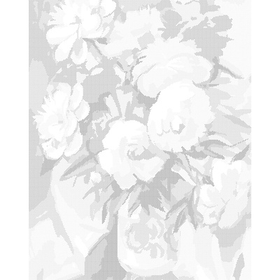 ZUTY Bodkovanie - PIVÓNIE V MAĽOVANEJ VÁZE Rámovanie: vypnuté plátno na rám, Rozmer: 40x50 cm