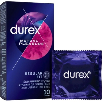 Durex 10 бр. Durex Mutual Pleasure задържащи релефни презервативи