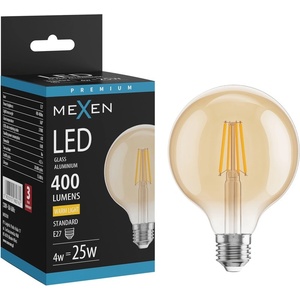 Mexen Vintis LED филаментна крушка E27, G95, 4W, Топла - 2700K, 400 lm, кехлибар - L157-E27-0427-50 (L157-E27-0427-50)