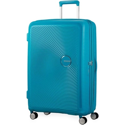 American Tourister Soundbox Spinner EXP světle modrá 110 l