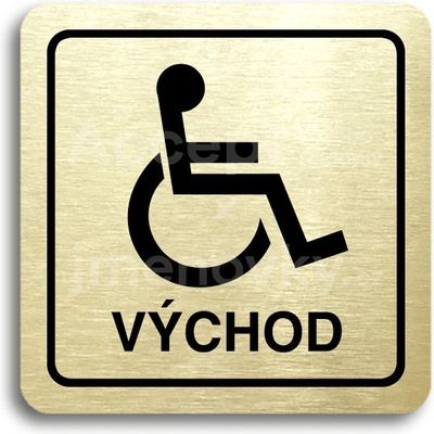 ACCEPT Piktogram východ pro invalidy - zlatá tabulka - černý tisk