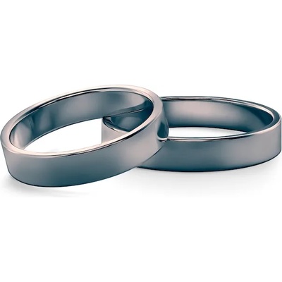 SAVICKI Сватбени халки: черно злато, плоски. 4 мм