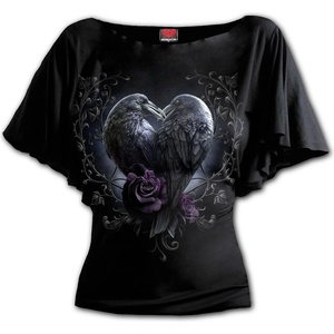 SPIRAL дамска тениска SPIRAL - RAVEN HEART - Black - D085F719