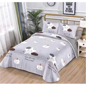 EmonaMall Двулицево спално бельо с ластик EmonaMall, 4 части - Модел S14985 (S14985-66666c)