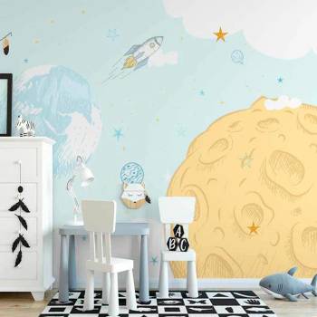 Image 1 of Art gift Детски фототапет - Полет към луната