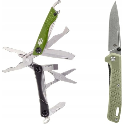 Sada Gerber Multitool Dime Green + Zavírací Nůž Gerber Zilch Lichen Green