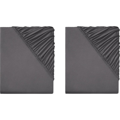 Livarno home Napínacia plachta tmavosivá 2 ks 90-100x200