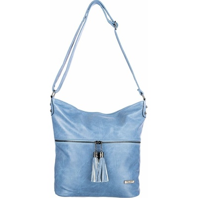 ZOE dámska crossbody koženková kabelka Svetlomodrá