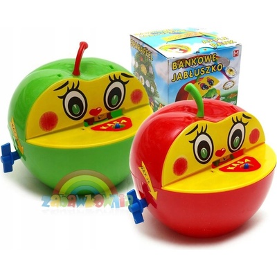 Teddies Pokladnička Jablko s červíkem 2 barvy