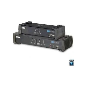 Aten CS-1762A-AT-G 2-Port DVI USB 2.0 KVMP Switch, 2x DVI-D Cables, 2-port Hub, Audio