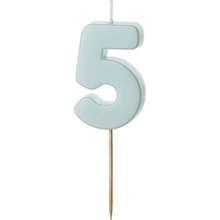 Sviečka PartyDeco Číslo 5 svetlomodrá 5,5cm