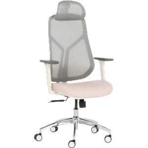 Bittel Ергономичен стол Carmen 7901 W еко кожа - сив-розов (3520183) - tierradesign