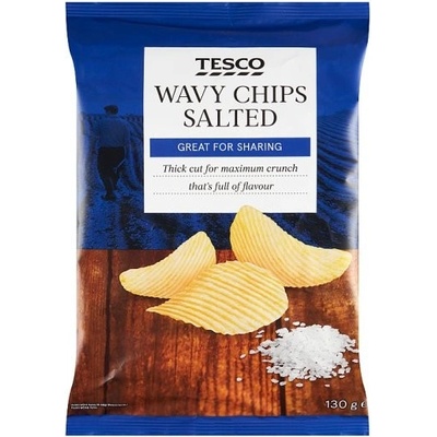 Tesco Smažené zemiakové lupienky hrubo nakrájané solené 130 g