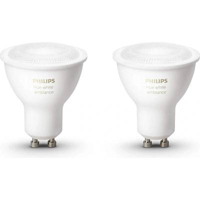 Philips Hue White Ambiance 5.5W GU10 - комплект 2 броя GU10 лампа с бяла светлина за безжично управляемо осветление за iOS и Android устройства