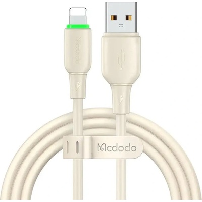 Mcdodo Кабел Mcdodo CA-4740, USB към Lightning, с LED светлина, 1.2m, бежов (CA-4740)