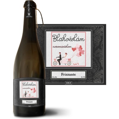 Sablio Blahoželám novomanželom Prosecco biele suché šumivé víno 10,5 % 0,75 l (holá fľaša)