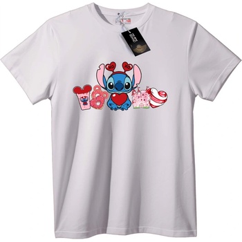 NOONEBRAND Тениска Stitch Любовен Анимационен Герой - 2XL, Black