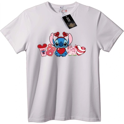NOONEBRAND Тениска Stitch Любовен Анимационен Герой - 2XL, Black