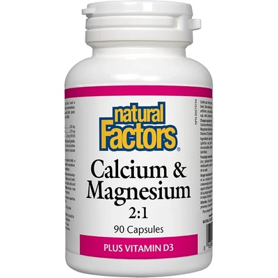 Natural Factors Calcium & Magnesium 2: 1, 90 капсули, Natural Factors (1625 NF)