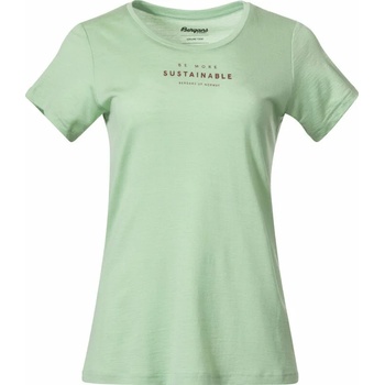 Bergans Graphic Wool Tee Women Light Jade Green/Chianti Red M Тениска (6879-25441-M)