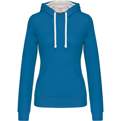 Kariban K465 / Дамски суитшърт с контрастна качулка - тропическо синьо/бяло XS (20K465k6500)