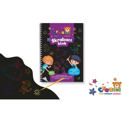 Škrabací Vyškrabovací notes barevný CREATED 10 listů 14x20cm v sáčku – Zboží Dáma