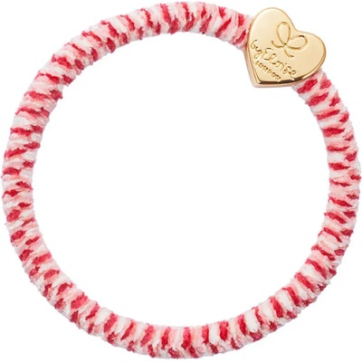 By Eloise London Velvet Gold Heart Ластик за коса цвят Raspberry Ripple