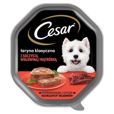 Cesar Adult se šťavnatým hovězím masem a játry 150 g