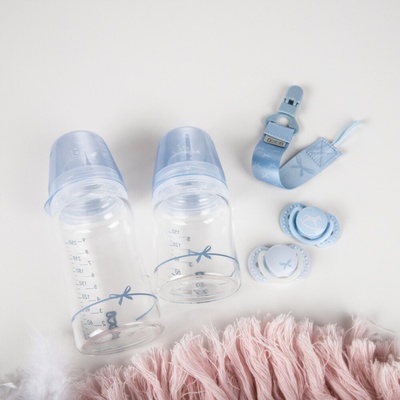 LOVI sklenená fľaša Baby Shower Blue 150 ml