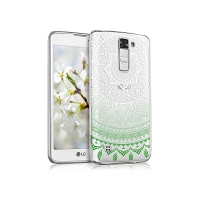 kwmobile Прозрачен калъф с дизайн индийско слънце за lg k7 - светлозелен