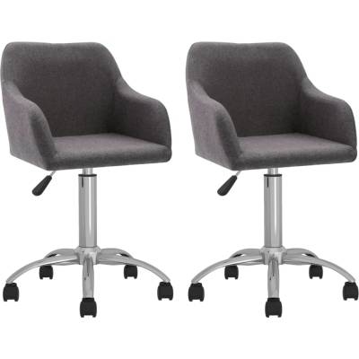 vidaXL Въртящи се трапезни столове, 2 бр, таупе, текстил (330643)